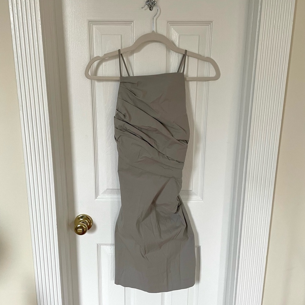 Zara Draped Linen Dress - Ecru